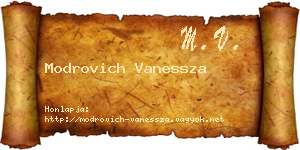 Modrovich Vanessza névjegykártya